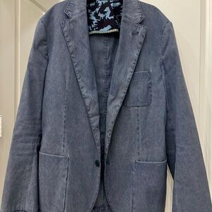 BOSS ORANGE Lightweight Denim Blue Blazer